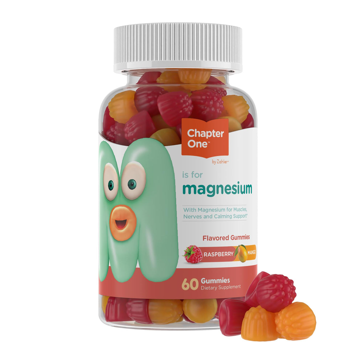 Chapter One Magnesium Gummies β Raspberry & Mango, 60 Gummies, Kosher