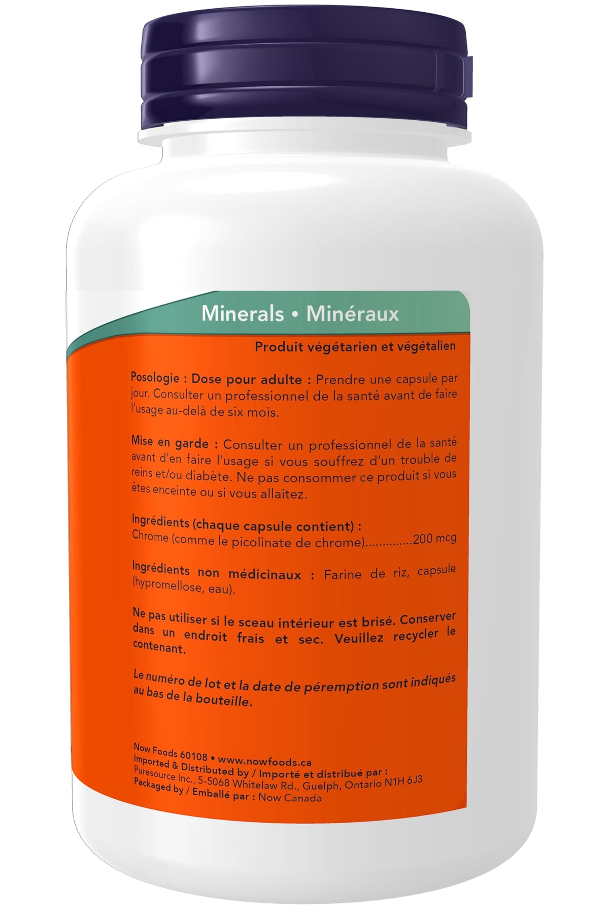 NOW Foods Chromium Picolinate 200 mcg – عامل مساعد للأنسولين، 250 كبسولة نباتية