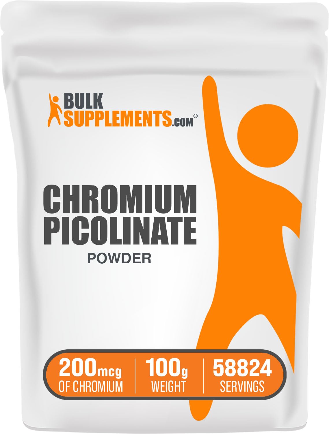 كروميوم بيكولينات مسحوق 200 ميكروجرام - 100 جرام | خالٍ من الغلوتين والخميرة | BulkSupplements