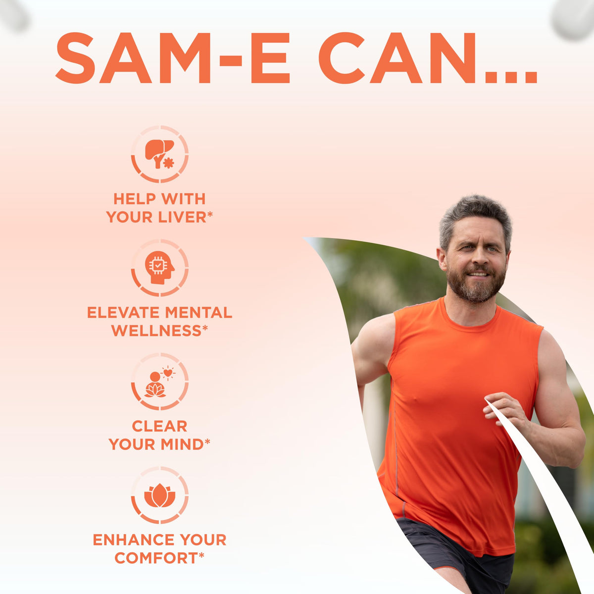 Clear Formulas Bioactive SAM-e 400mg | Mood & Liver Support | Vegan, Non-GMO | Made in USA