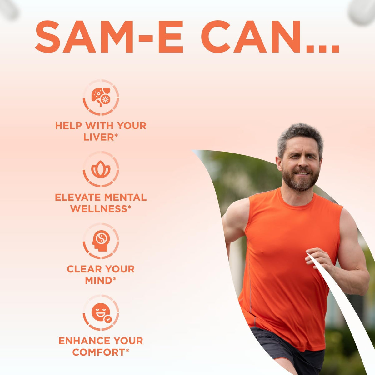 Clear Formulas Bioactive SAM-e 500mg – دعم المزاج والكبد (نباتي، غير معدل وراثيًا، صنع في الولايات المتحدة الأمريكية)