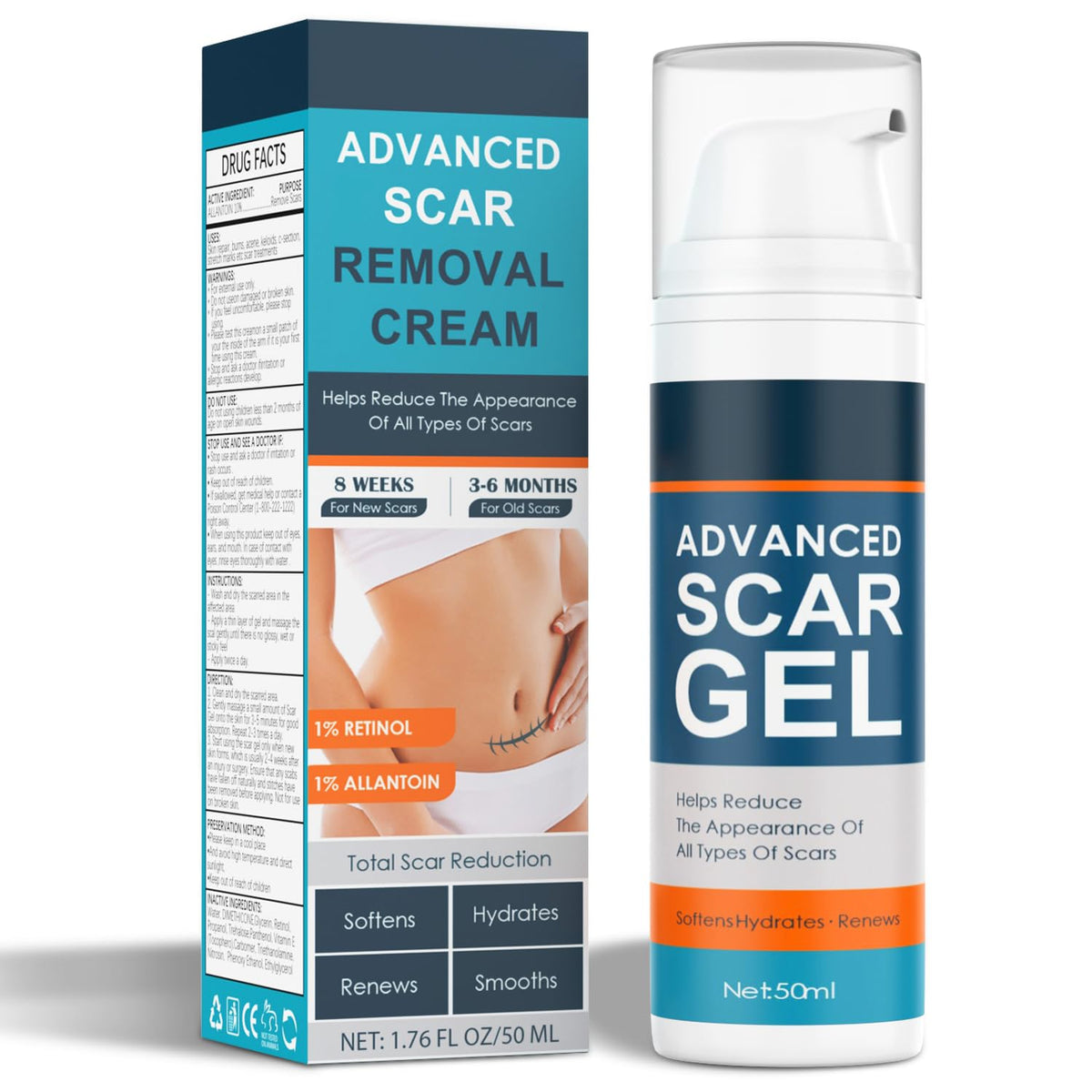 ClearPiny Scar Cream β Advanced Silicone Scar Gel for Old & New Scars (1.76 oz)
