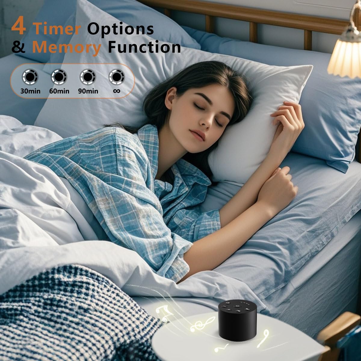 Macchina del Suono Portatile con Rumore Colorato per il Sonno e Rumore Bianco – 30 Suoni, 32 Livelli di Volume, 4 Timer, per Viaggi e Casa