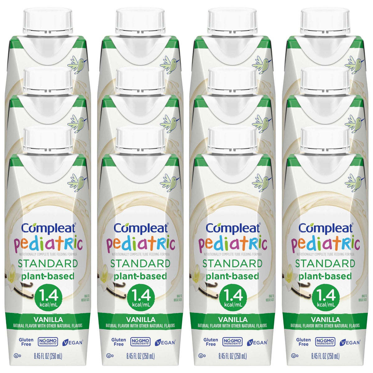 Compleat Pediatric Standard 1.4 Cal Vanilla – Plant-Based Pediatric Tube Feeding Formula, 8.45 oz Carton (24 Ct)