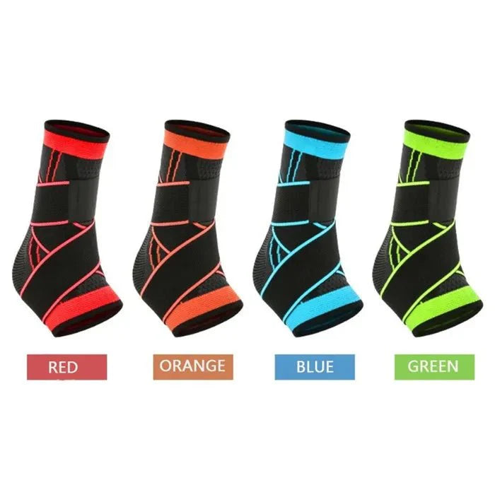 Compression Ankle Support Brace - Adjustable Ankle Straps for Gym & Sports Protection