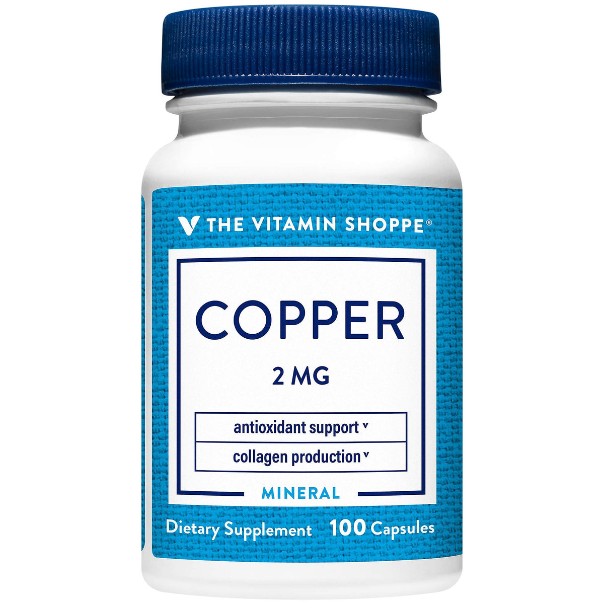 Copper 2mg by The Vitamin Shoppe β Iron Metabolism, Antioxidant Support & Immune Function (100 Capsules)