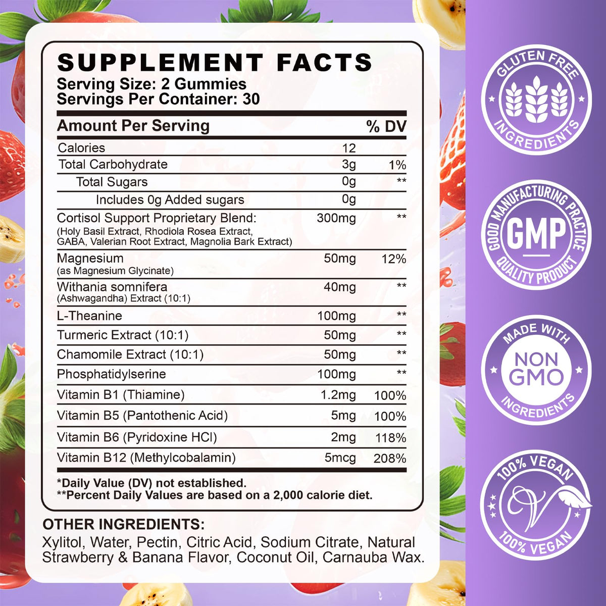 Cortisol Gummies for Women & Men – Vegan, Sugar-Free | Relaxation & Sleep