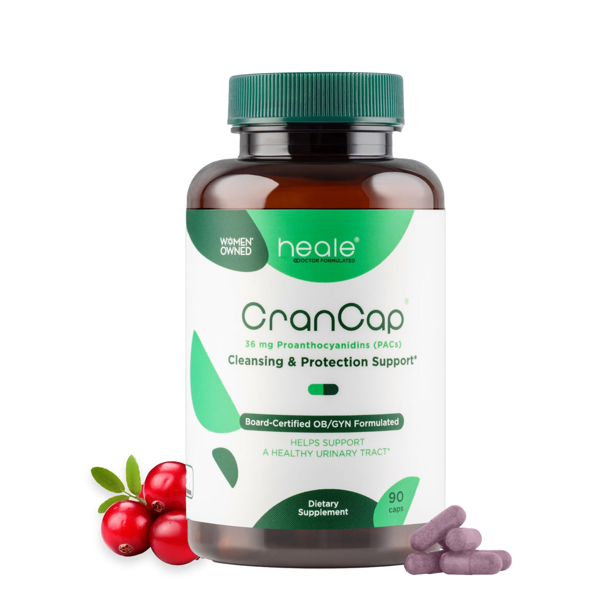 حبوب CranCap بالبروبيوتيك من التوت البري – 90 حبة، 36 ملجم من Proanthocyanidins، لدعم صحة المسالك البولية، نباتي وغير معدّل وراثيًا