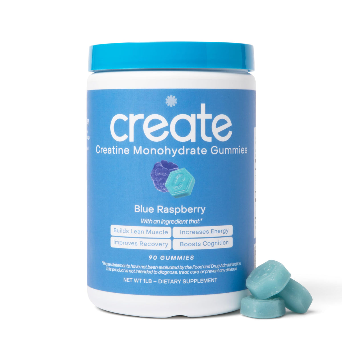 Create Creatine Monohydrate Gummies β 1.5g per Gummy, Vegan, Anti-Melting