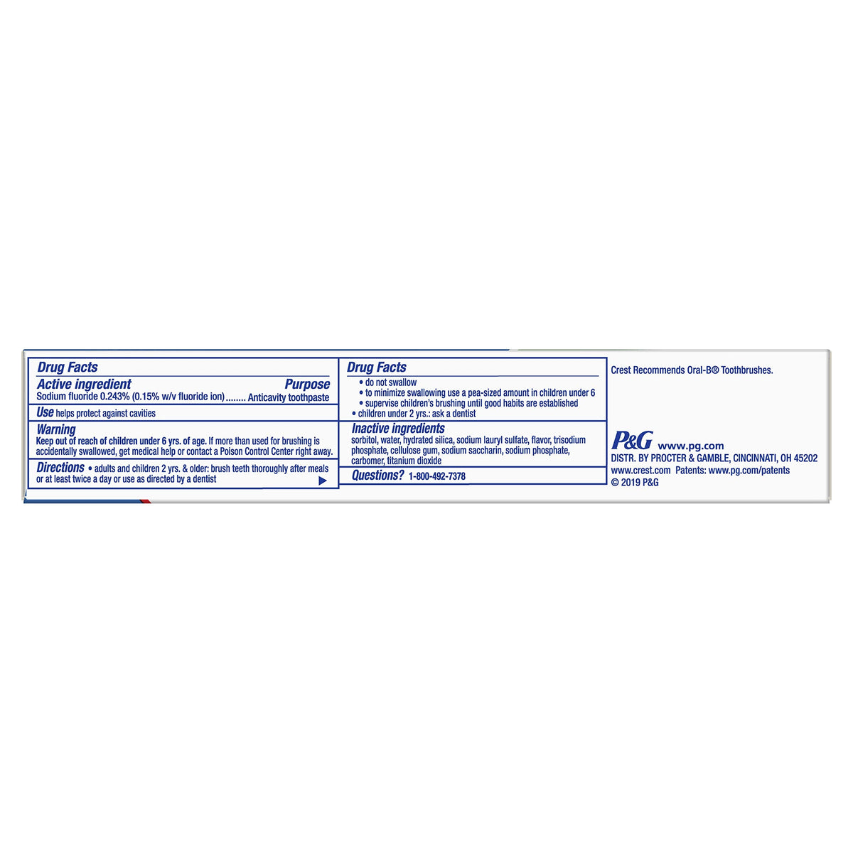 Crest Fresh & White Toothpaste | Peppermint Gleem Paste 2.4 oz