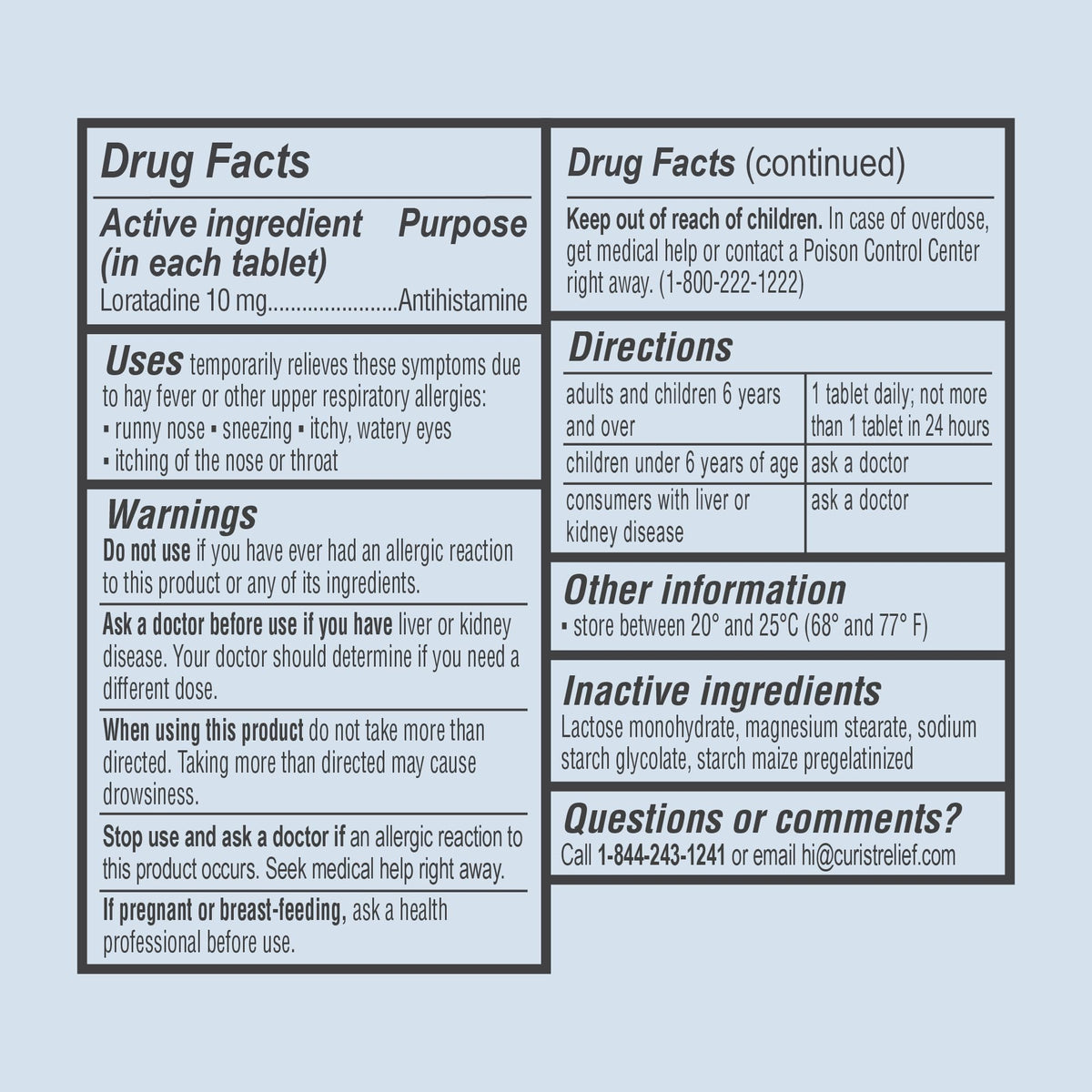 Curist Loratadine 10mg 2 x 365 Tabs | All-Day Non-Drowsy Allergy Relief