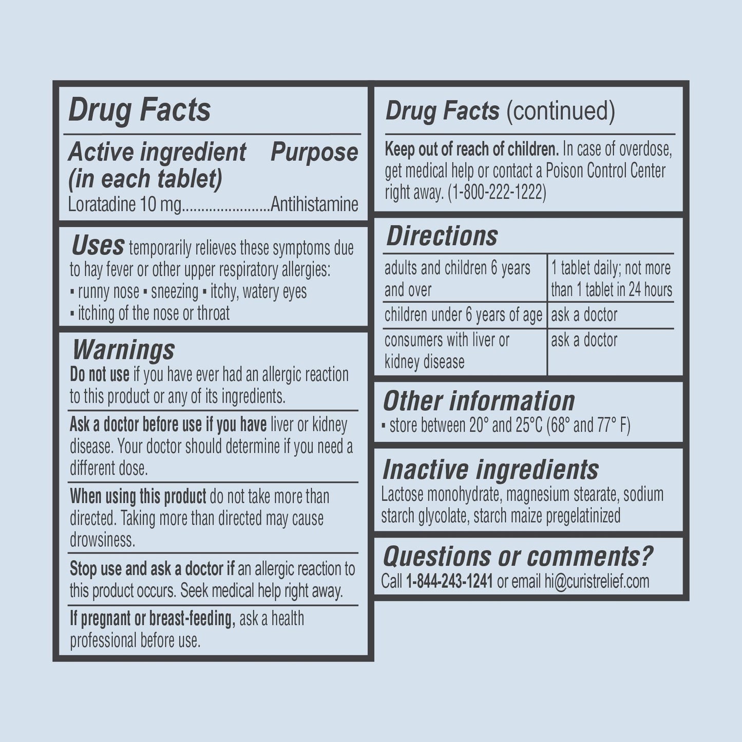 Curist Loratadine 10mg 2 x 365 Tabs | All-Day Non-Drowsy Allergy Relief