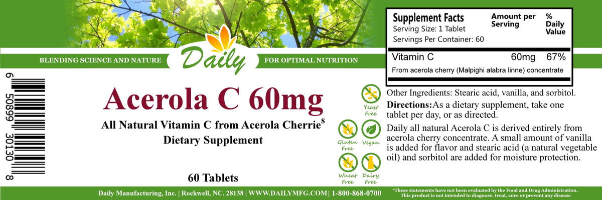 Daily Manufacturing Acerola C – فيتامين سي من كرز الأسيرولا