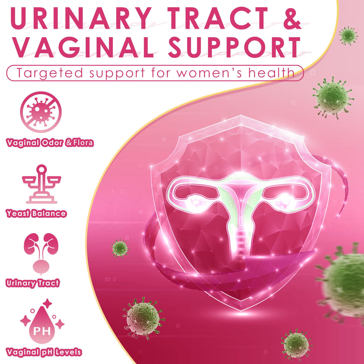 Vaginal Probiotics for Women β 70 Billion CFU, pH Balance & UTI Support | 60 Capsules