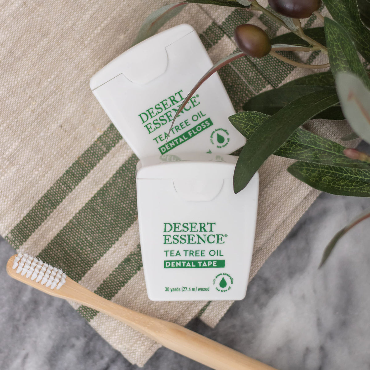 Desert Essence Tea Tree Dental Floss 50 yd – Pack of 6 | Gluten Free, Cruelty Free