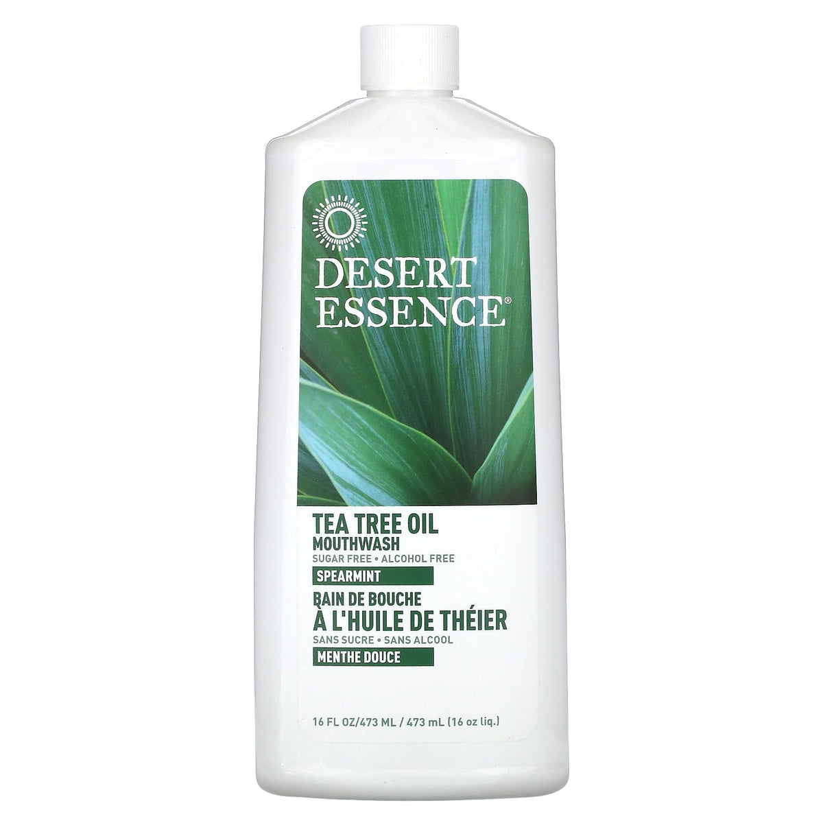 Desert Essence Tea Tree Mouthwash β Spearmint (16 oz) | Alcohol Free, Vegan, Non-GMO