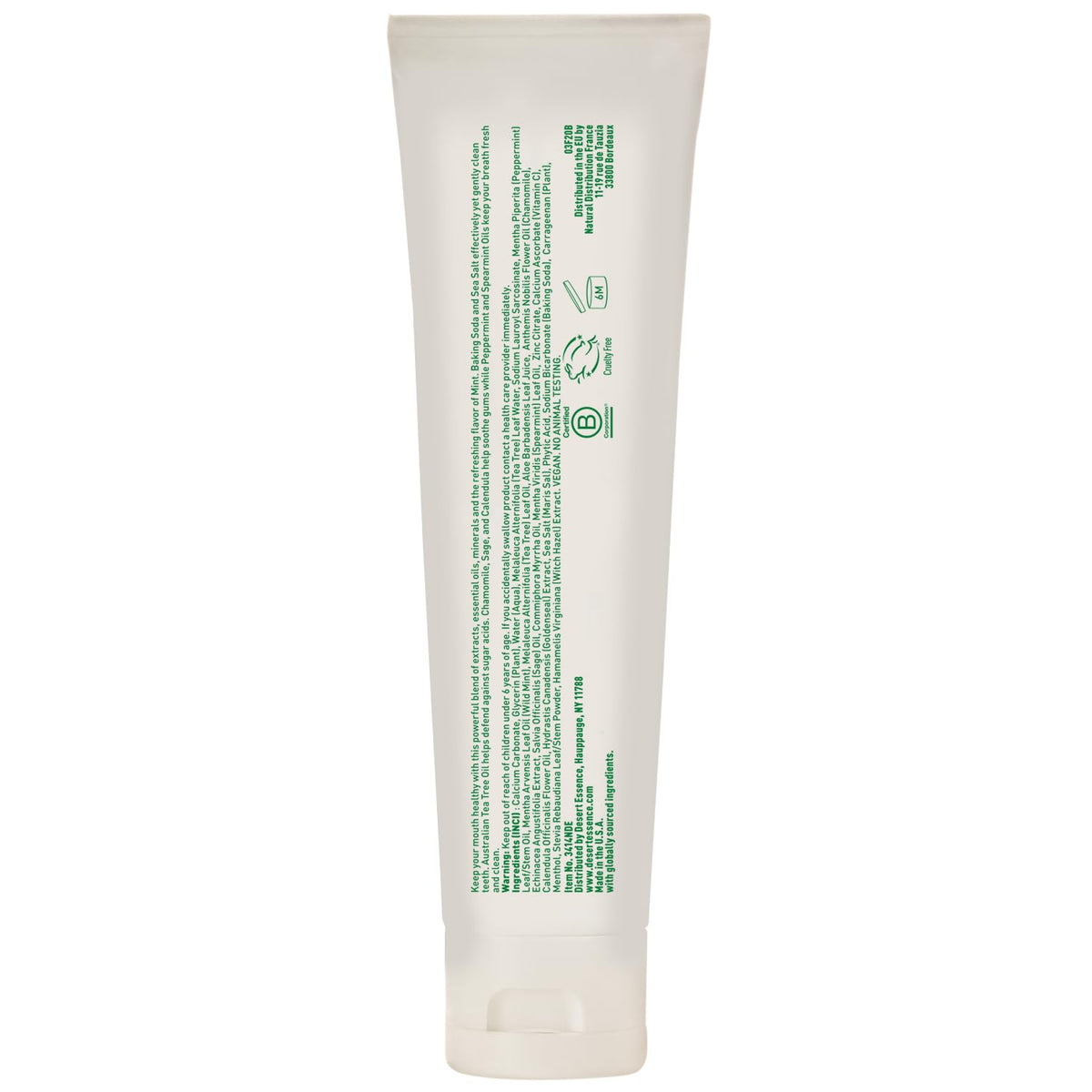 Desert Essence Tea Tree Oil Ultra Care Toothpaste - Mega Mint (6.25 oz) β Soothe Gums, Reduce Plaque, Fresh Breath