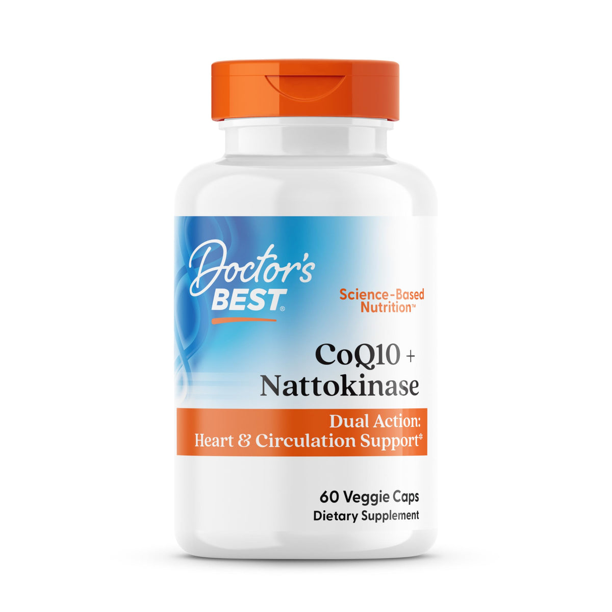 Doctor's Best CoQ10 100 ملجم + Nattokinase 2000 وحدة فيبرين | دعم القلب، 60 كبسولة نباتية