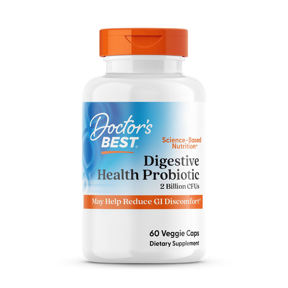 Doctor's Best بروبيوتيك صحة الجهاز الهضمي 2 مليار - لاكتوسبور، غير معدل وراثيًا، نباتي، خالٍ من الجلوتين