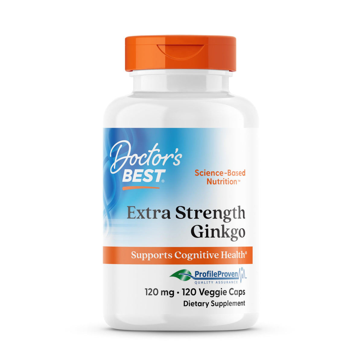 Doctor's Best خلاصة الجنكة قوية المفعول 120 ملجم - 120 كبسولة | غير معدّل وراثيًا، خالٍ من الجلوتين، نباتي، خالٍ من الصويا