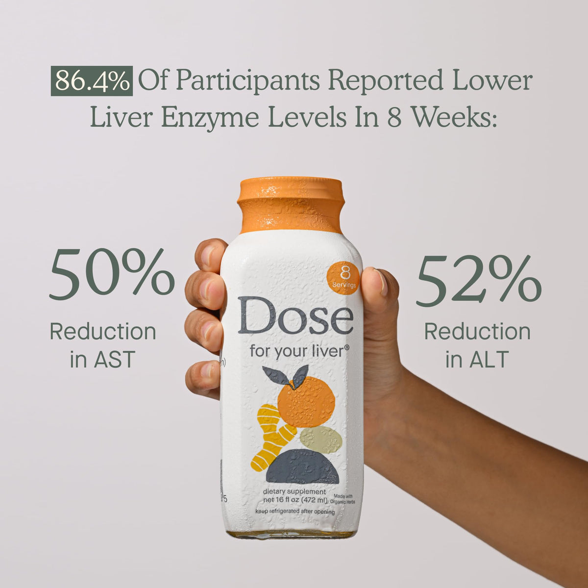 Dose for Your Liver Cleanse Detox & Repair β Organic Milk Thistle Turmeric Blend, 16oz Bottle, 3 Pack