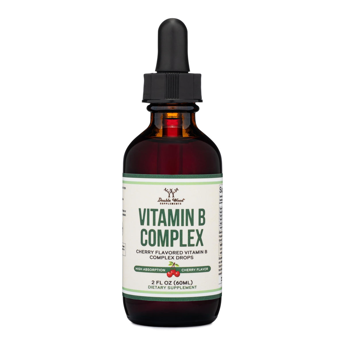 Double Wood Liquid Vitamin B Complex – 2 Month Supply | Max Absorption | Cherry
