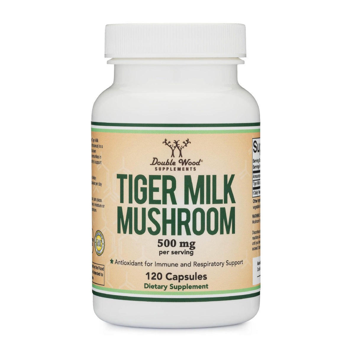 Double Wood Tigers Milk Mushroom 500mg – 120 Capsules | Respiratory & Lung Health