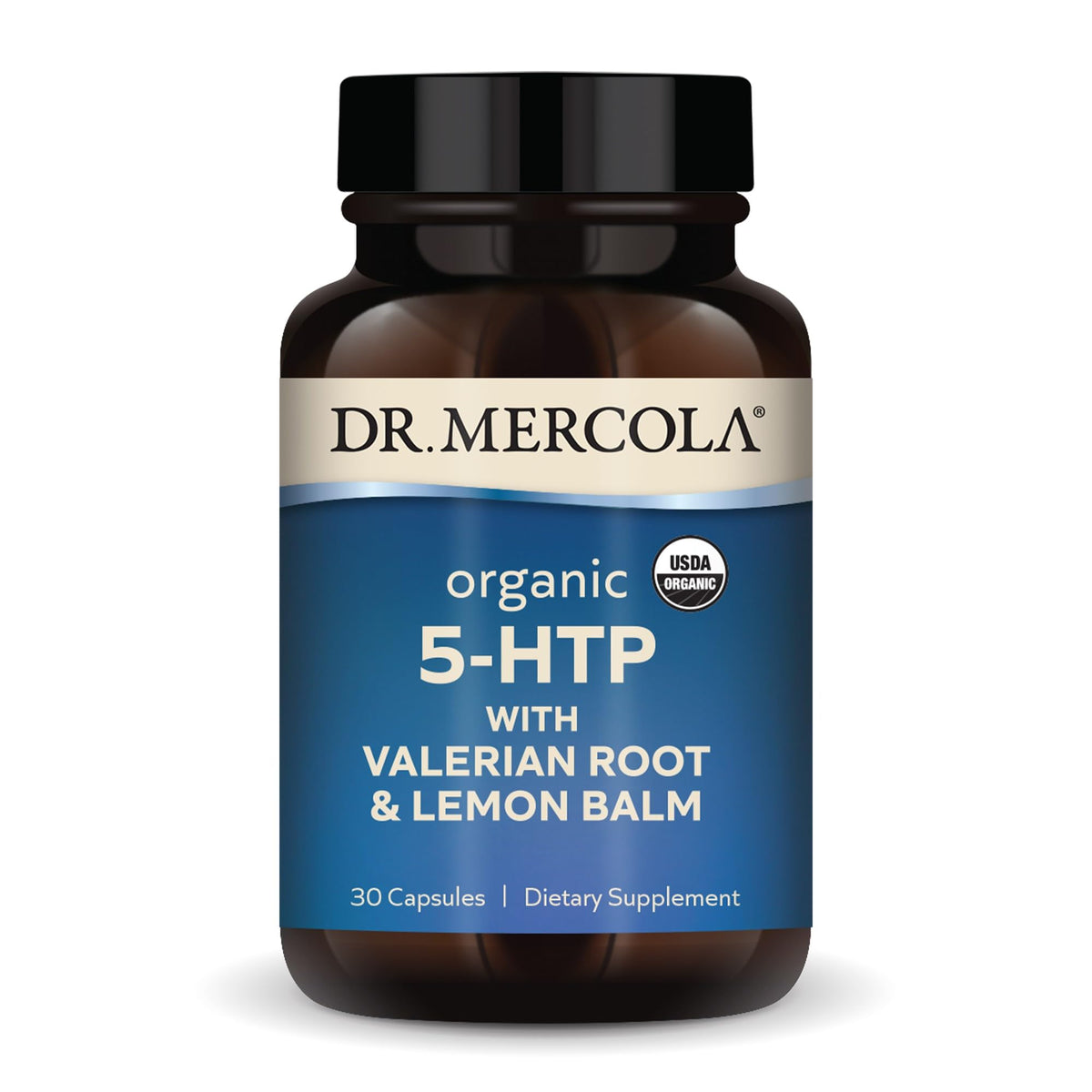 دكتور ميركولا 5-HTP عضوي مع مستخلص جذور حشيشة الهر وبلسم الليمون – لدعم النوم، 30 حصة، غير معدل وراثيًا، عضوي من وزارة الزراعة الأمريكية