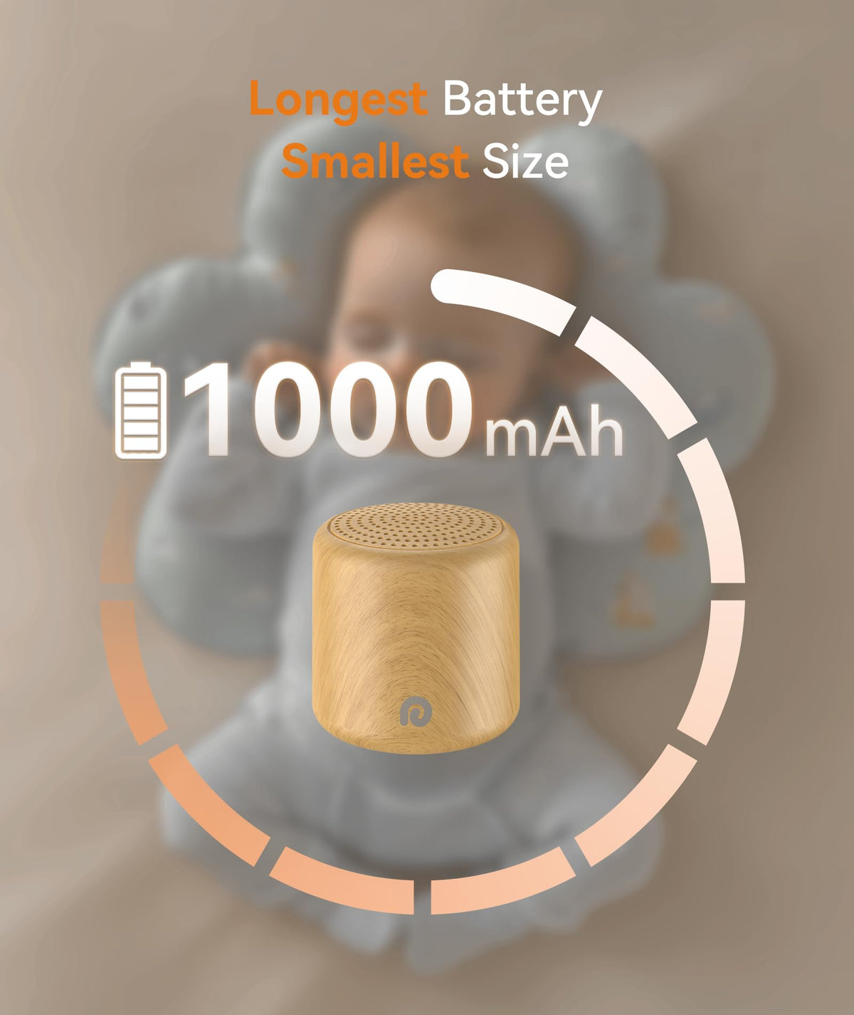 Dreamegg Pocket Sleep Sound Machine β Travel-Size, 16 Sounds, 1000mAh Battery, USB-C