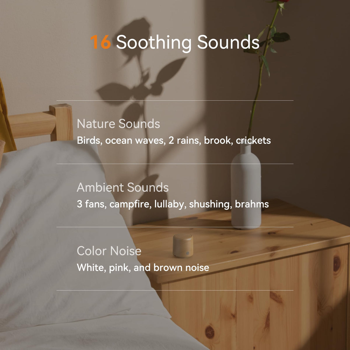 Dreamegg Pocket Sleep Sound Machine β Travel-Size, 16 Sounds, 1000mAh Battery, USB-C