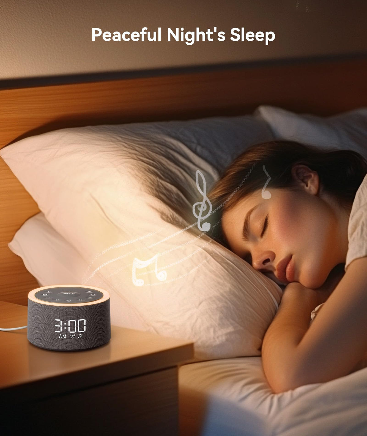 Dreamegg D1+ Macchina del Suono e Sveglia — 29 Suoni Rilassanti, Luce Notturna Dimmerabile
