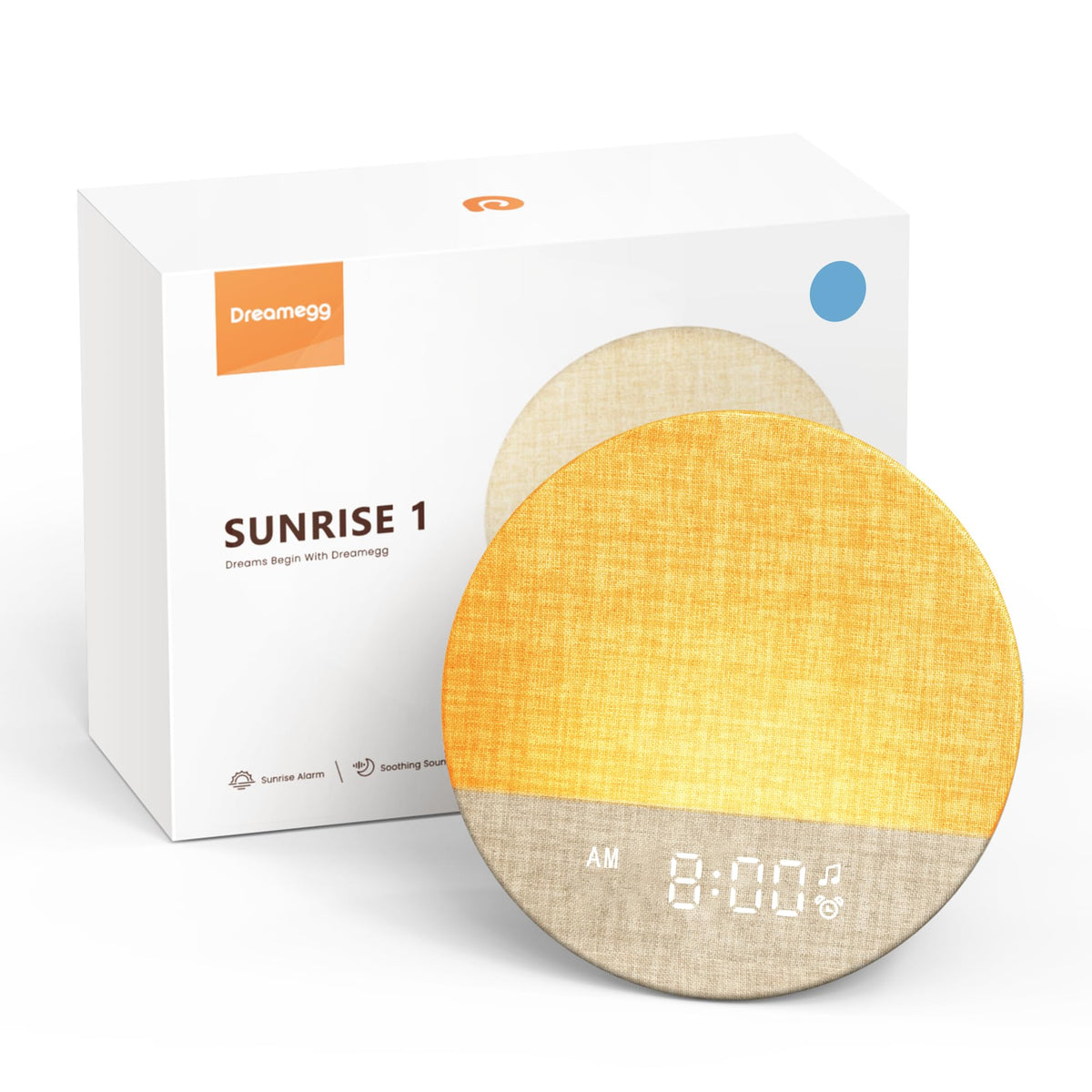 Dreamegg Sunrise 1 β Sunrise Alarm Clock, 29 Sounds, Dimmable Night Light, Customizable Sleep Routines | Blue