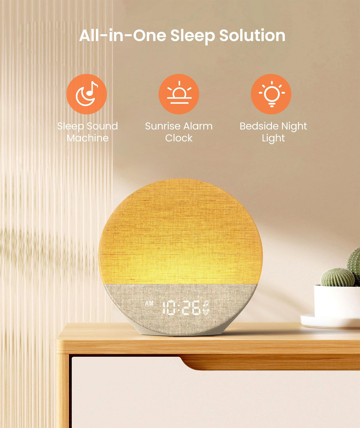 Dreamegg Sunrise 1 β Sunrise Alarm Clock, 29 Sounds, Dimmable Night Light, Customizable Sleep Routines | Blue