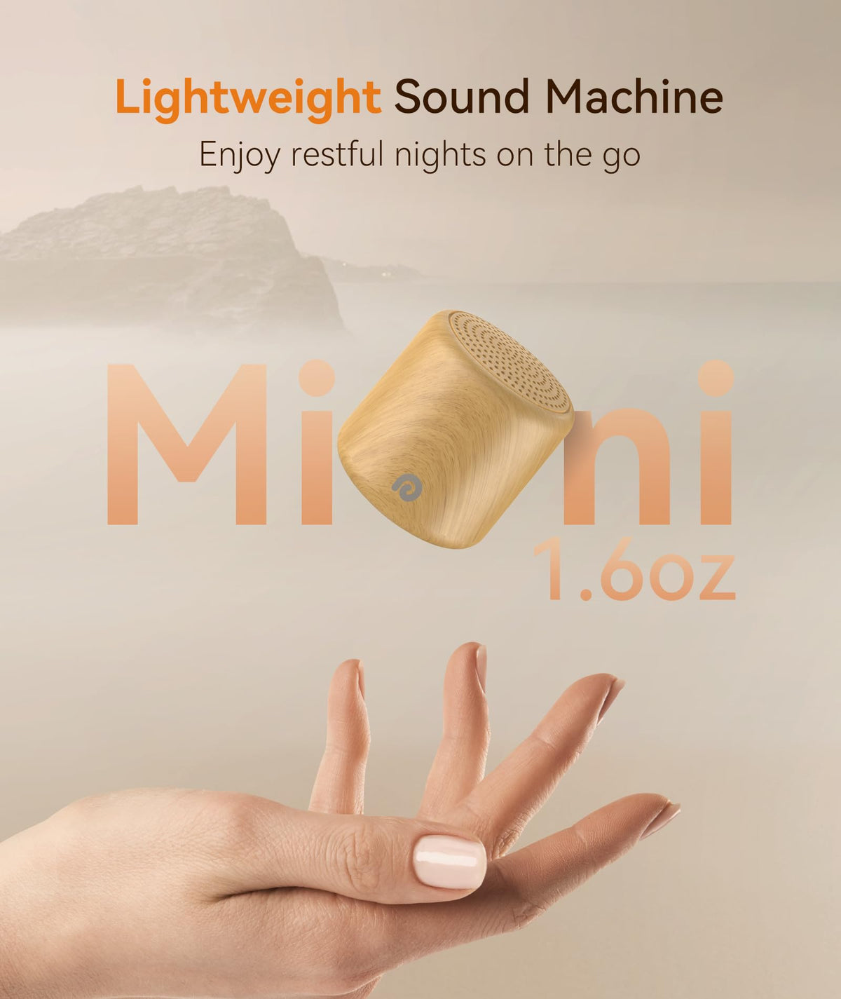 Dreamegg Pocket Sleep Sound Machine β Travel-Size, 16 Sounds, 1000mAh Battery, USB-C