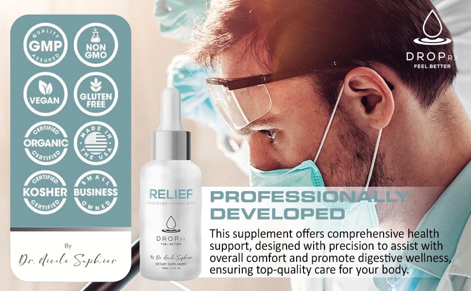 DropRx Relief by Dr. Nicole Saphier - مخلب الشيطان والزنجبيل العضوي (2 أوقية)