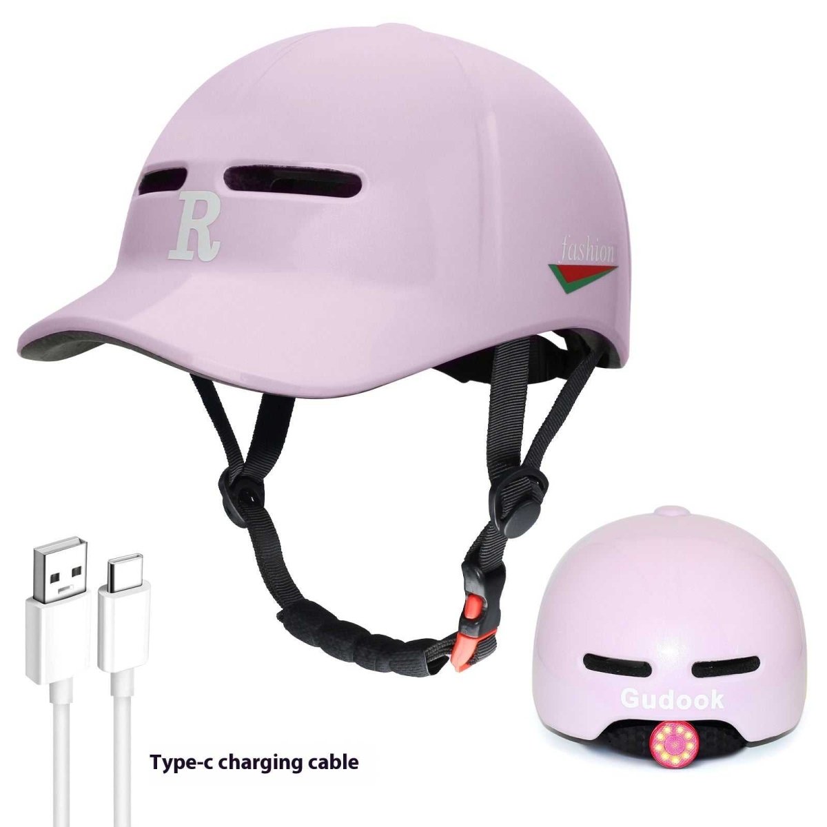 Bicycle Helmet With Light - Safety Integrated Design, Multiple Sizes & Colors Available