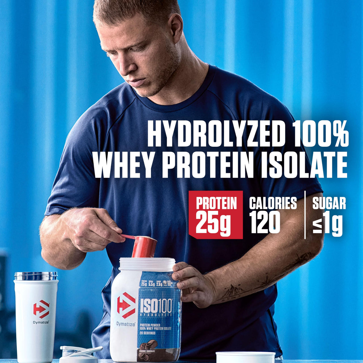 Dymatize ISO100 بروتين مصل اللبن المعزول – كوكيز وكريمة، 25 غ بروتين، أقل من 120 سعرة حرارية