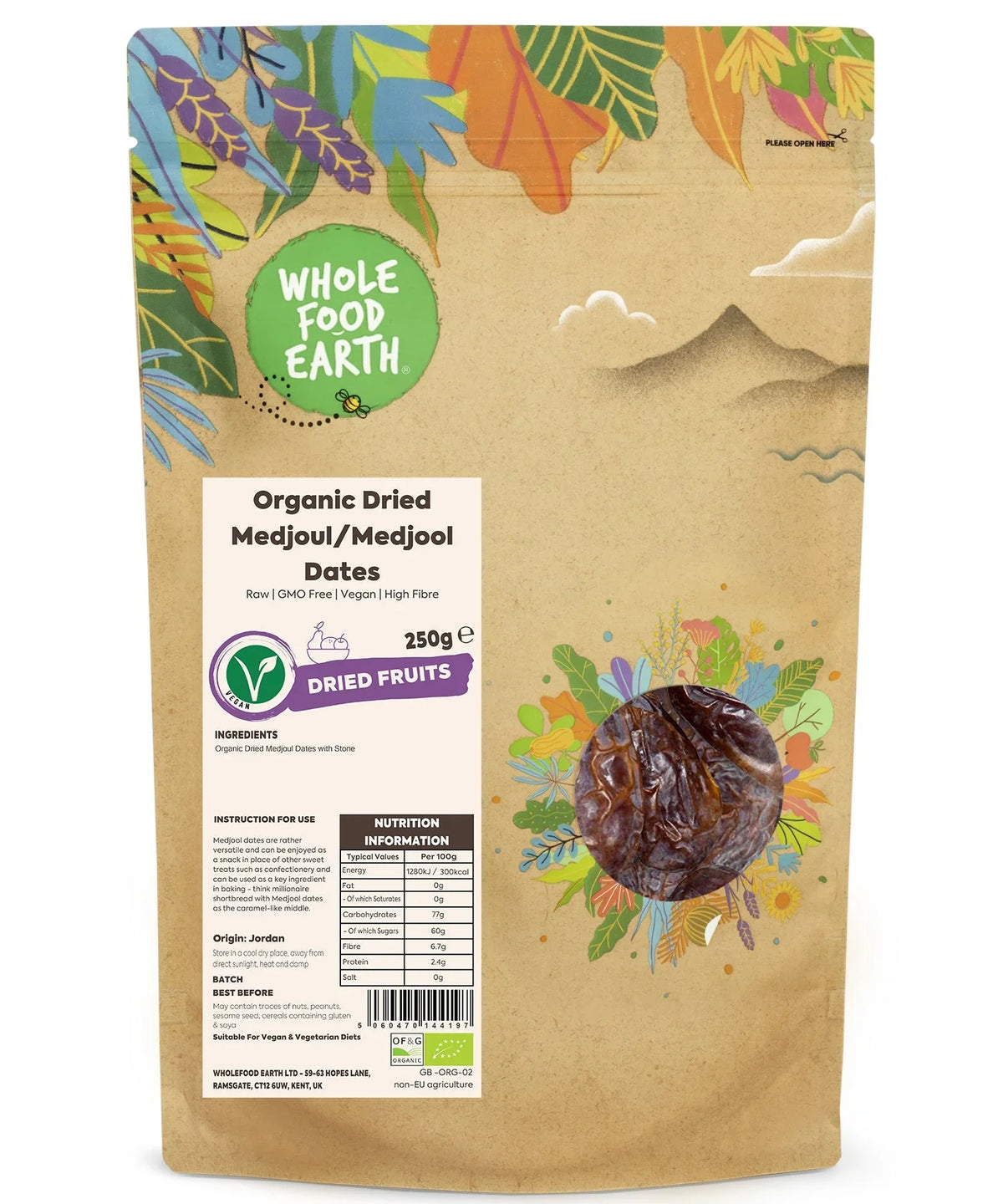 Organic Dried Medjoul/Medjool Dates - HealVia
