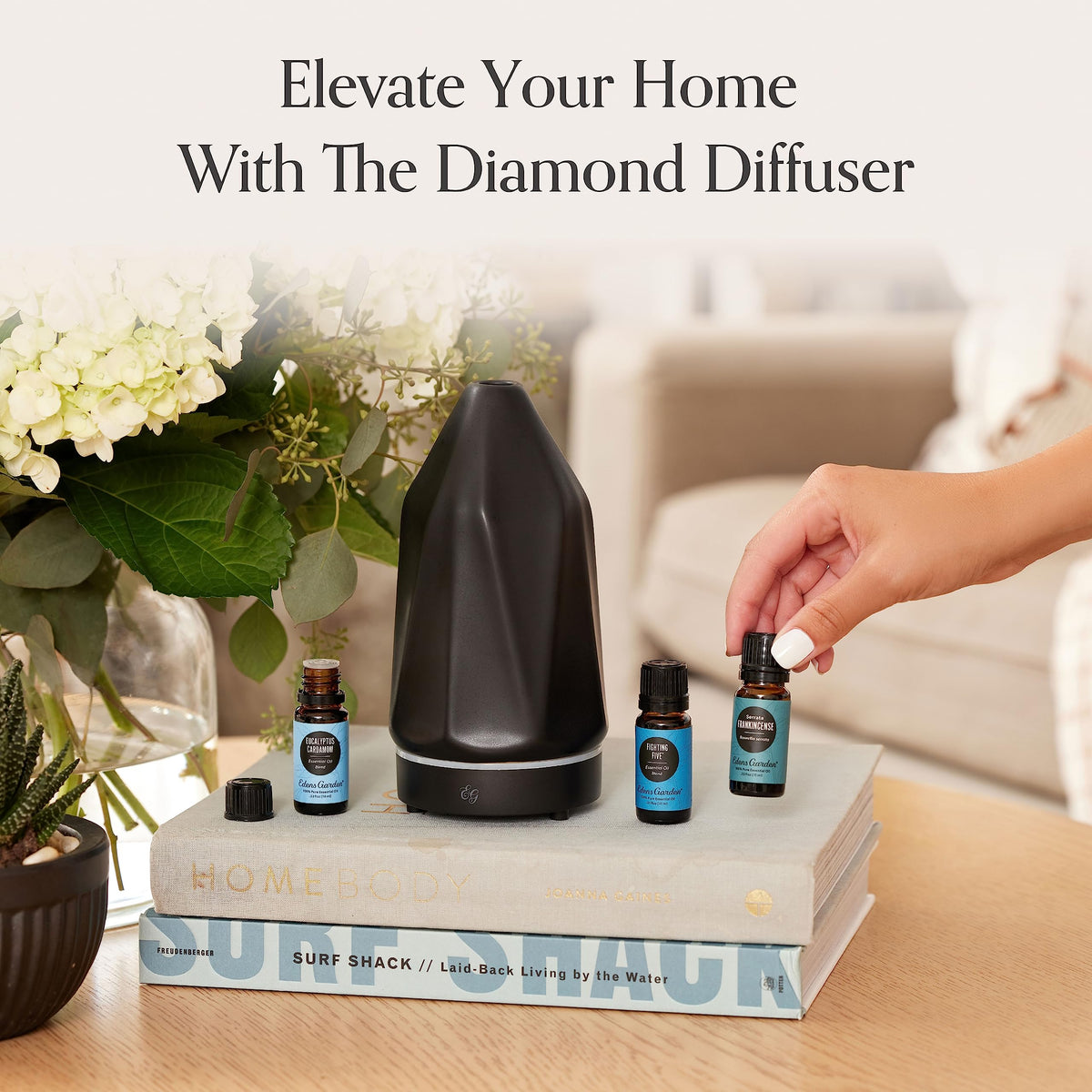 Edens Garden Essential Oil Inhaler – Portable Personal Aromatherapy Nasal Diffuser (Black)