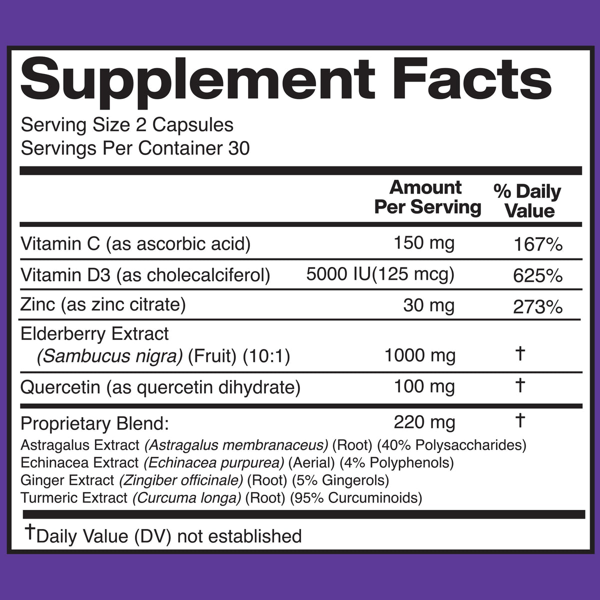American Standard 8-in-1 Elderberry Supplement – 60 Capsules, 30 Servings