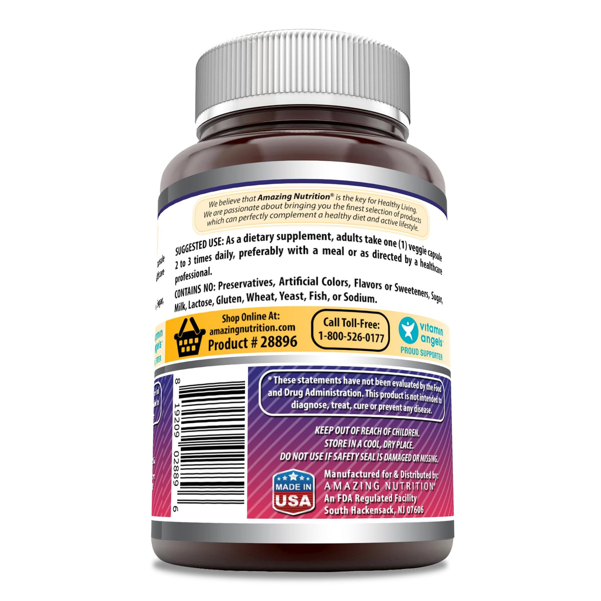 Amazing Formulas Elderberry Supplement – 500 mg, 10:1 Concentrate, 120 Veggie Capsules