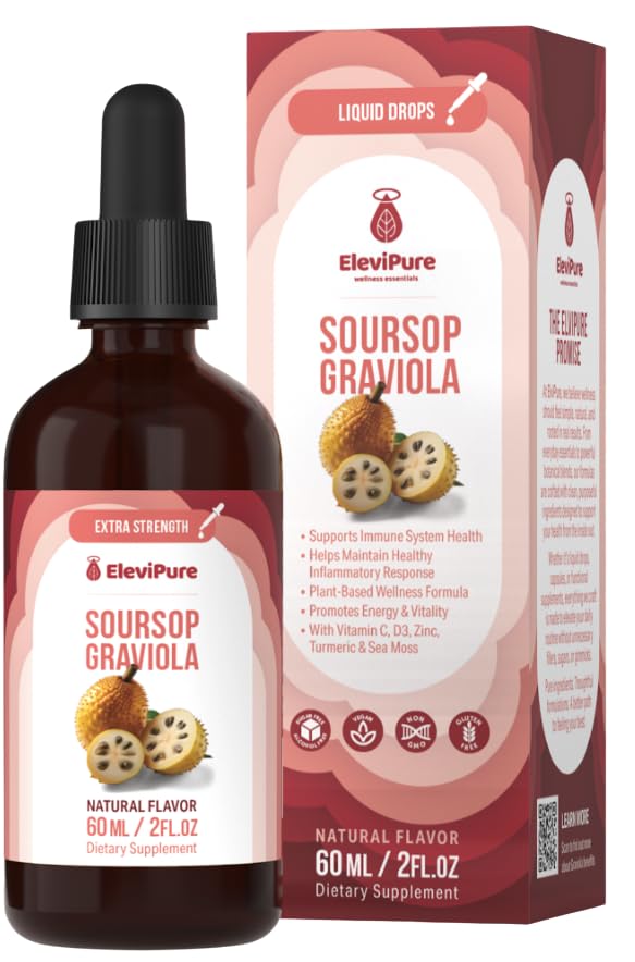 ElviPure قطرات المورانجا المرّة – مستخلص الجرافيولا العضوي، دعم المناعة
