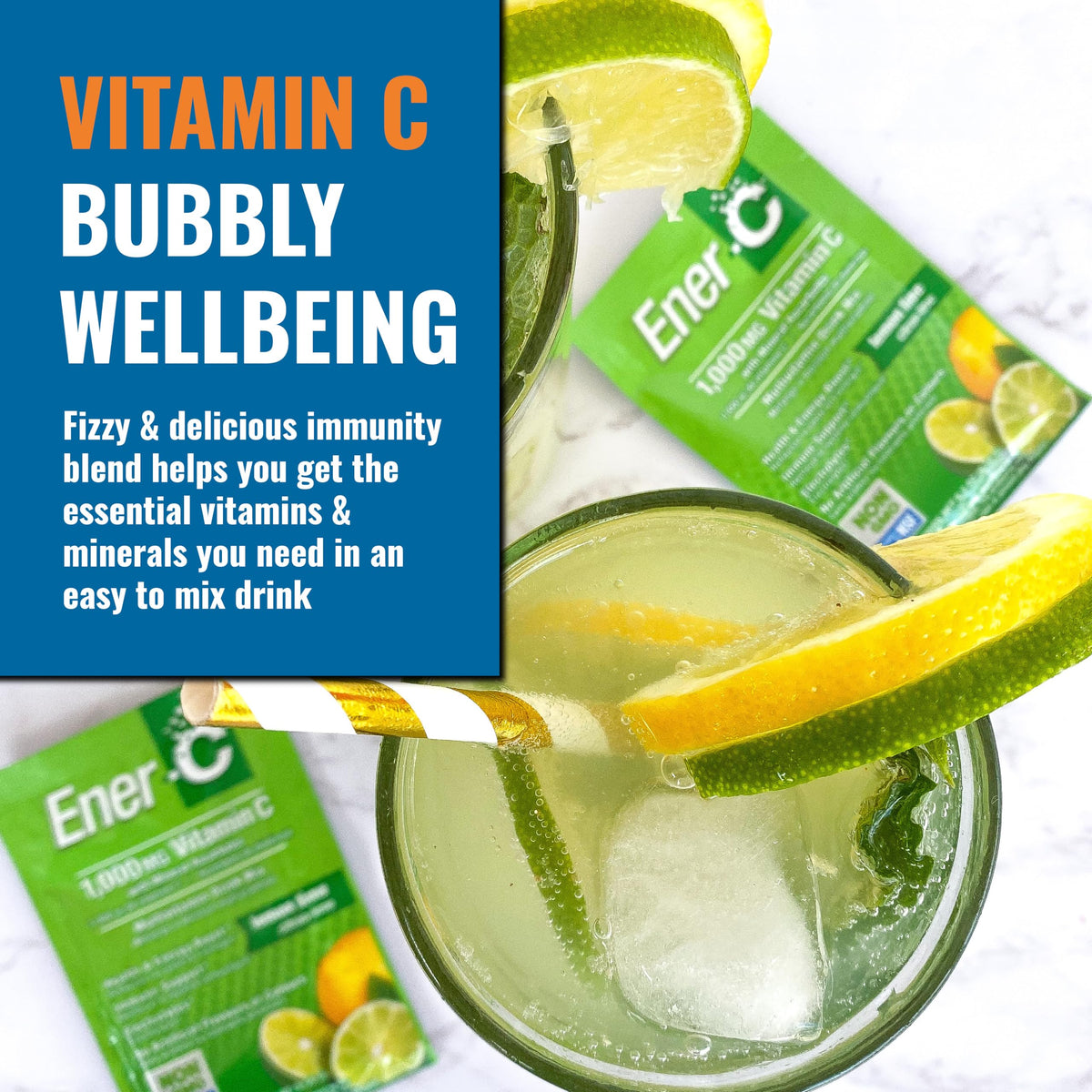 Ener-C Multivitamin Drink Mix β Immune Support Vitamin Packets (Lemon Lime) β 30 Count