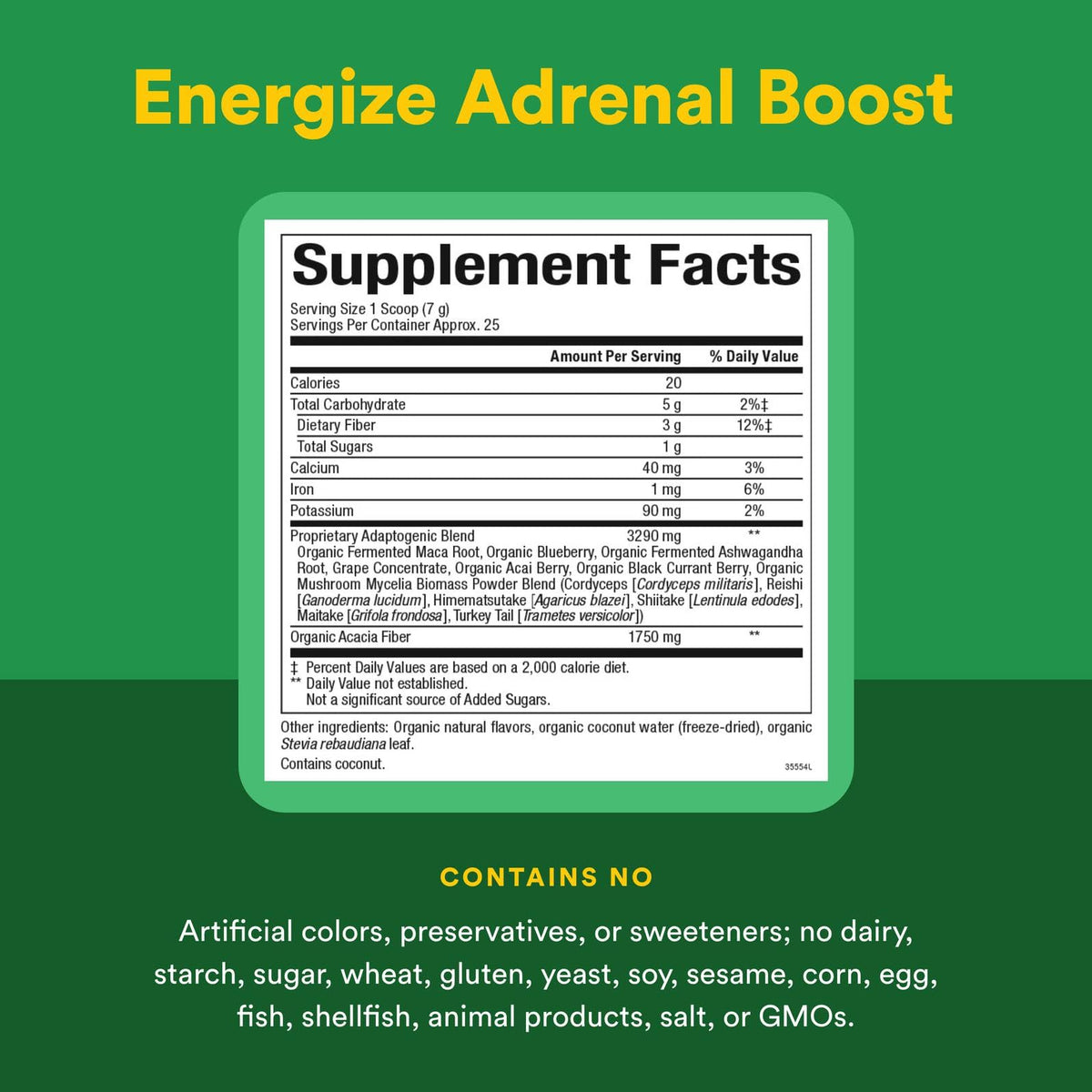 Whole Earth & Sea by Natural Factors β Energize Adrenal Boost with Maca Root & Ashwagandha, 6.2 oz Powder