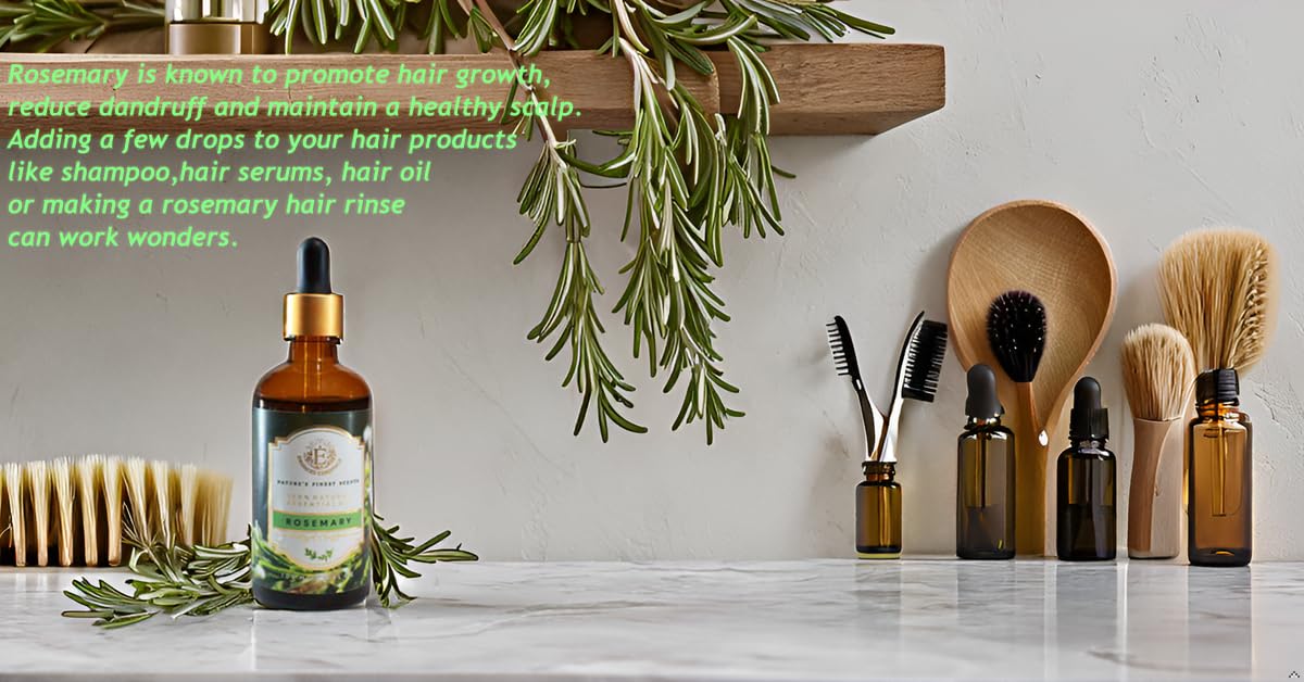 Enhanced Essentials Rosemary Essential Oil β Pure & Undiluted, 100 ml | Glass Dropper