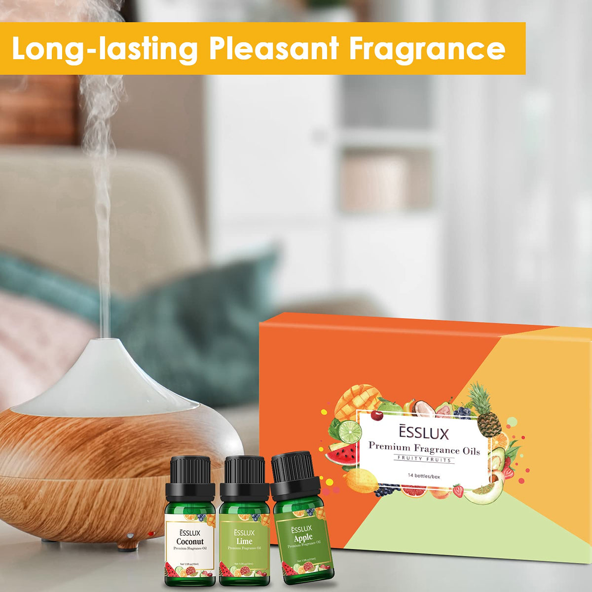 ESSLUX Fruity Fragrance Oils Set β 14 Premium Fruit Scents for Diffusers & DIY