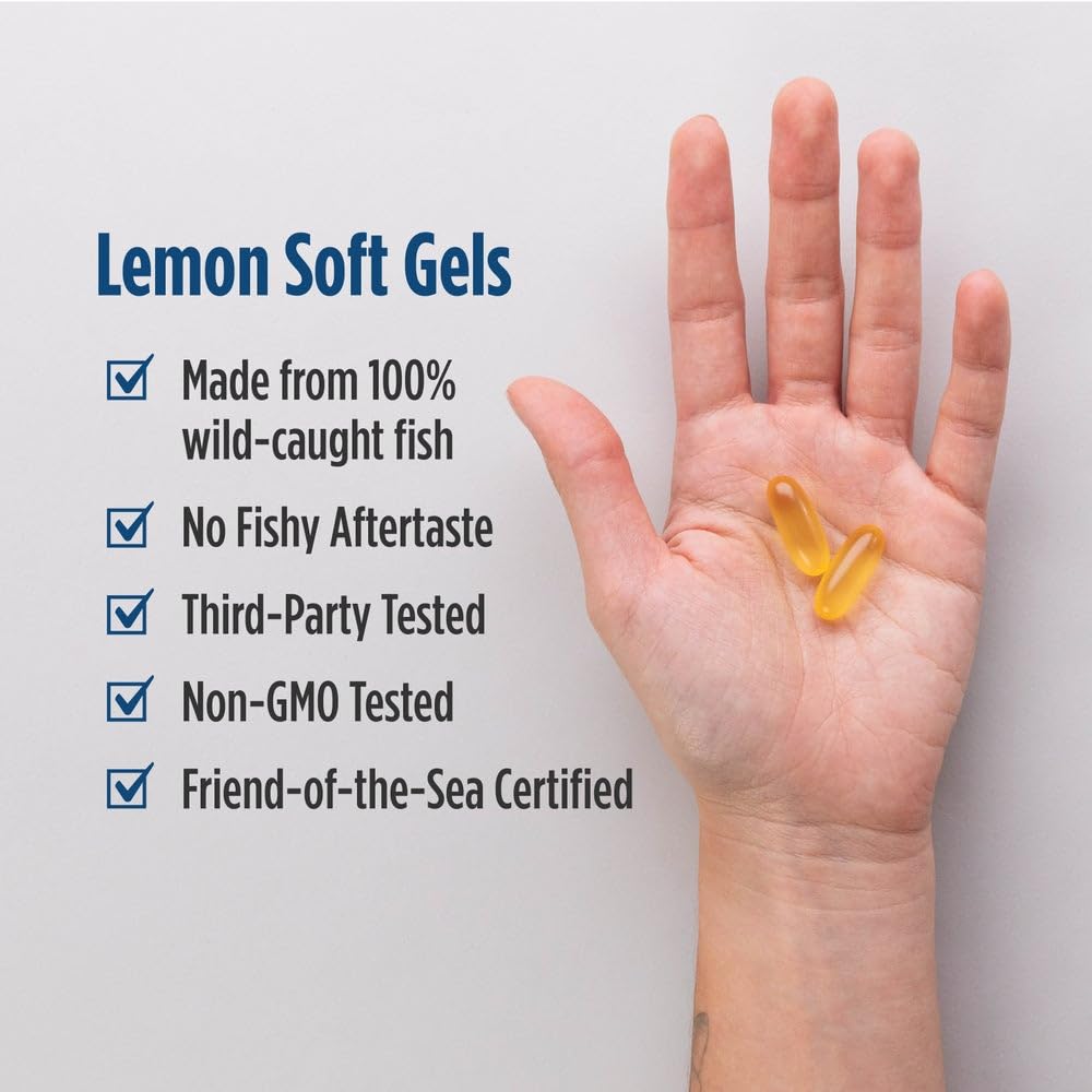 Nordic Naturals Omega-3 Lemon β 180 Soft Gels | 690 mg EPA/DHA | 90 Servings | Non-GMO