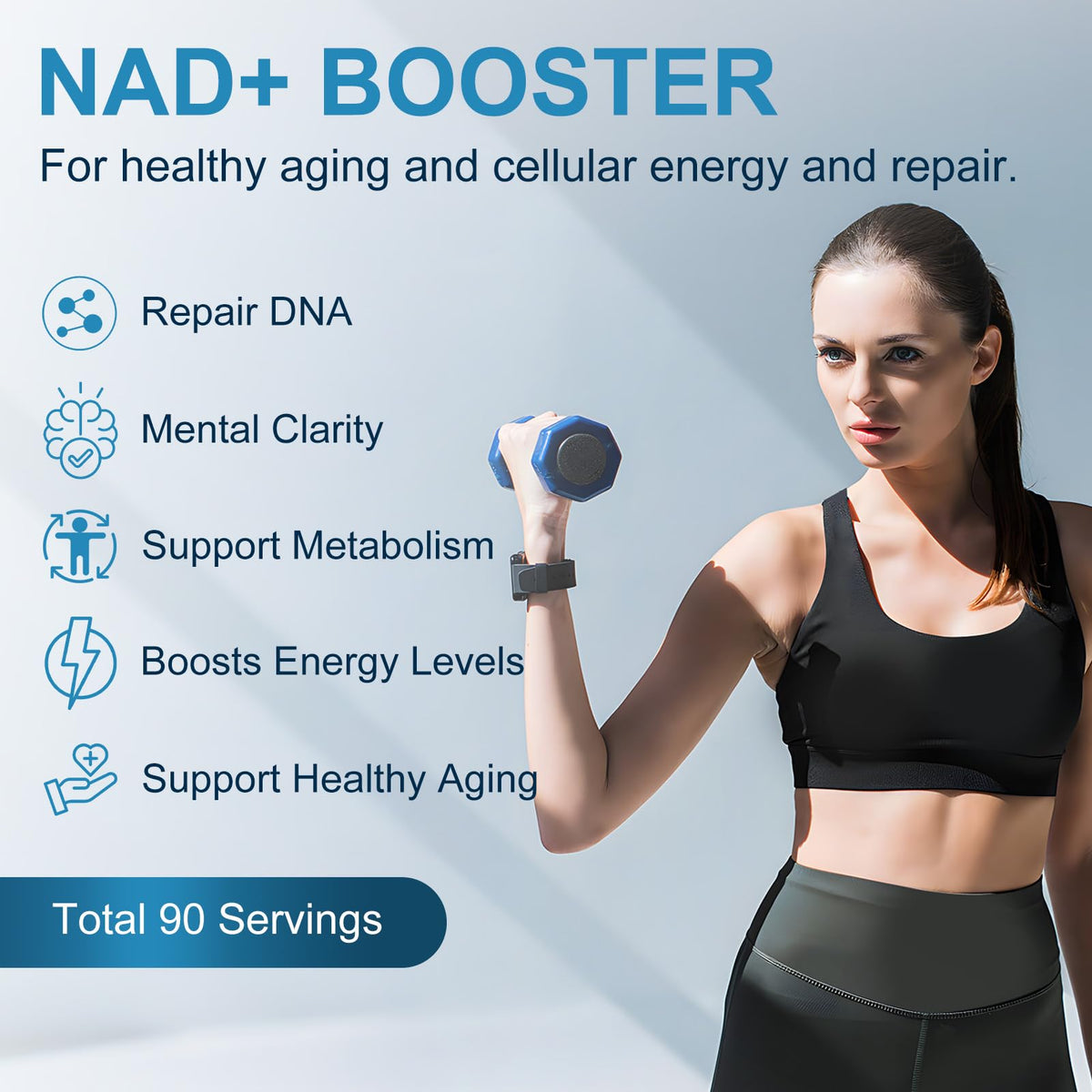 مكمل ETOVO NAD+ – معزز ليبوسومال NAD مع ريسفيراترول وكيرسيتين وكركمين (زجاجتان، 90 كبسولة لكل زجاجة)