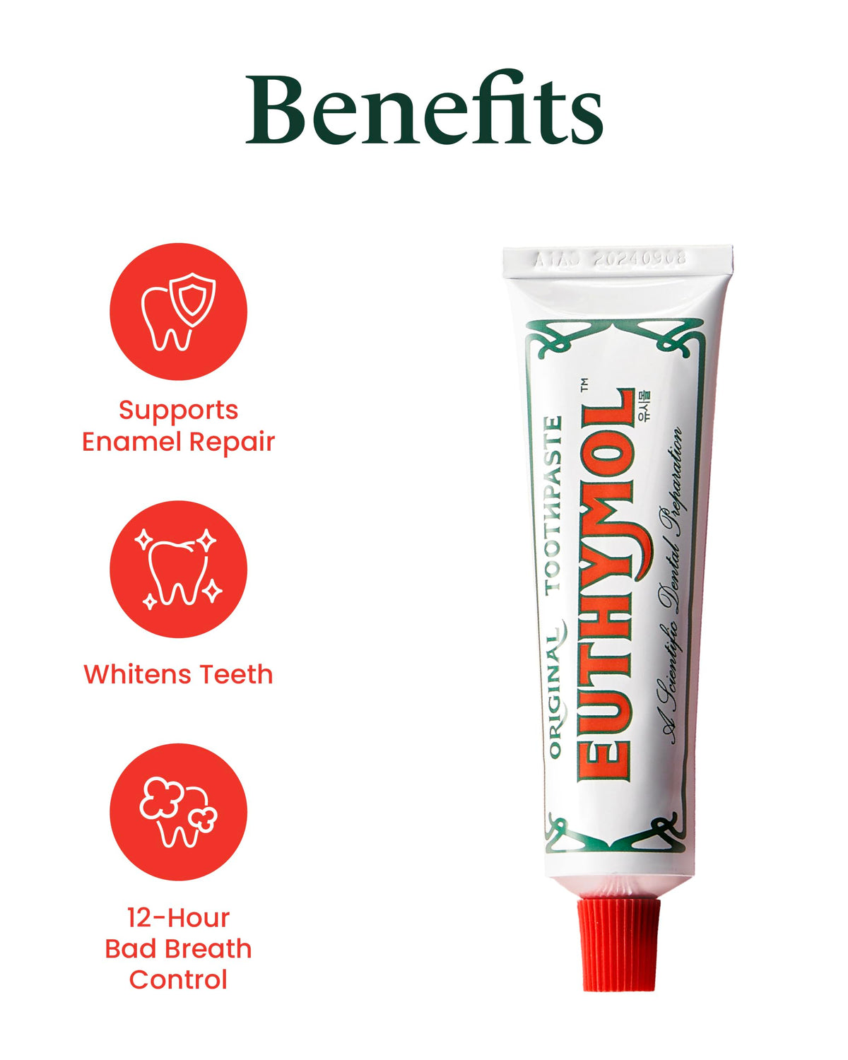EUTHYMOL Original Dentifricio Set da Viaggio - Senza Fluoro 3x40g | Confezione Regalo