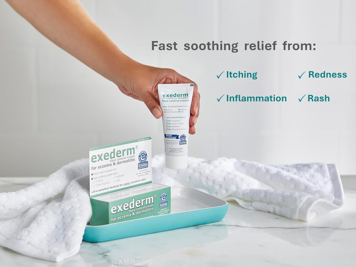 Exederm Flare Control Cream for Eczema & Dermatitis, 2oz